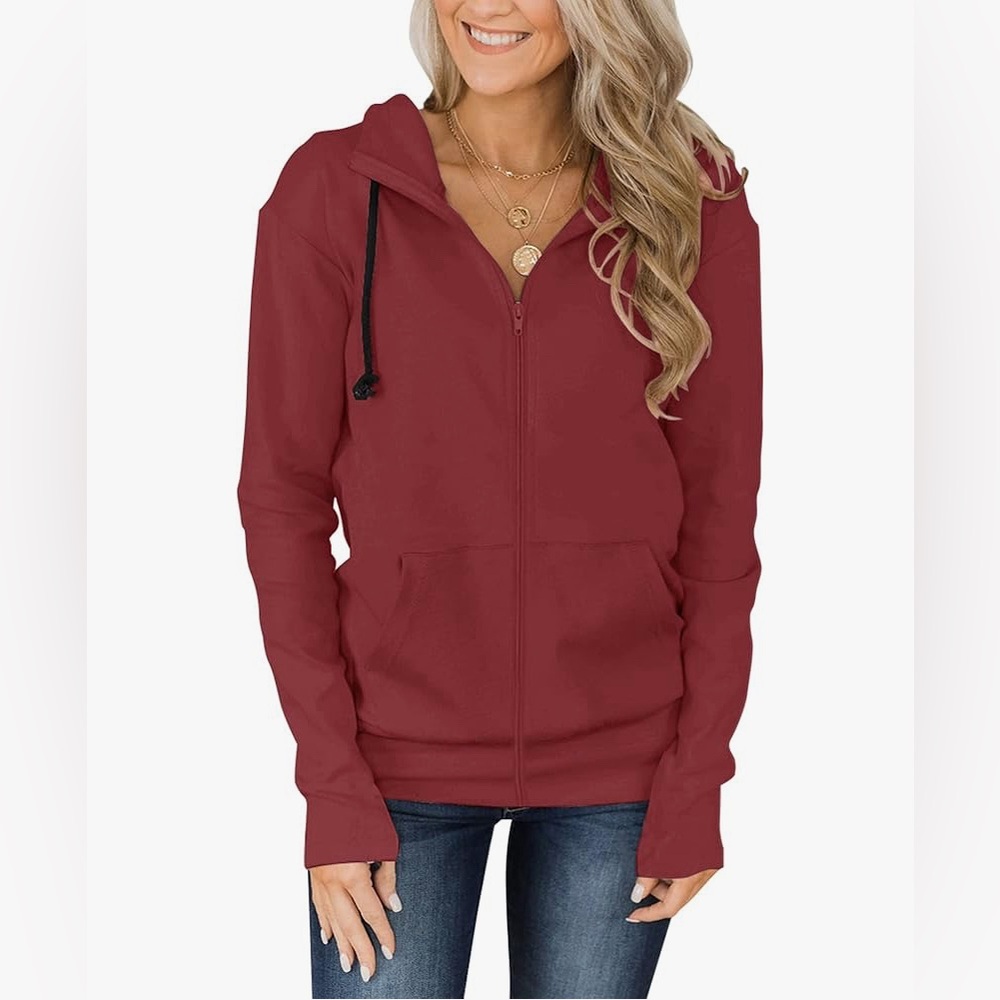 Fallorchid Womens Full-Zip Hoodies Casual Long Sleeve Sweatshirt with Pockets